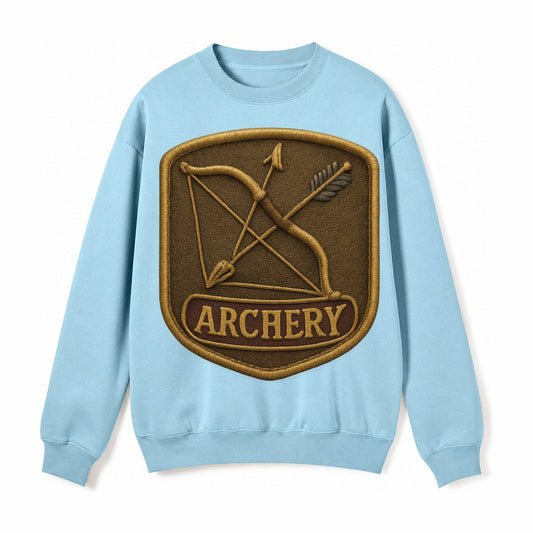 Bow And Arrow Crossed Archery Enthusiast Fleece Sweatshirt – Light Blue