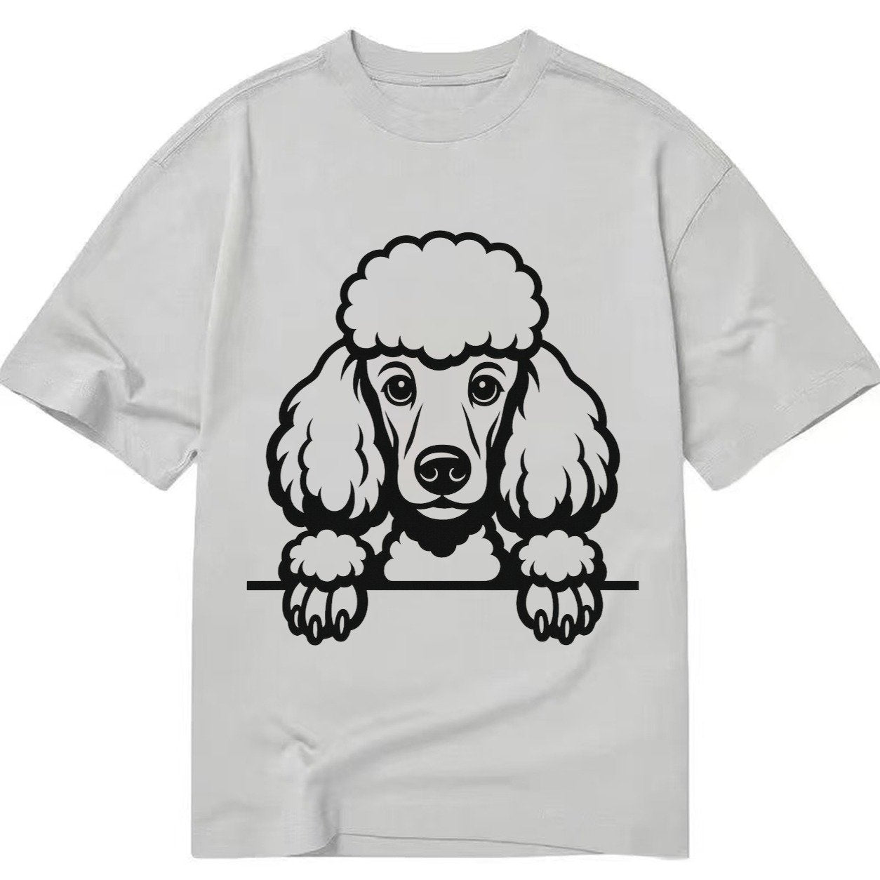 Standard Poodle Elaborate Grooming Pompoms On Paws Intellige Classic T-shirt – Grey
