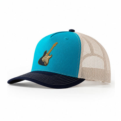 Electric Guitar Trucker Hat – Teal-Navy