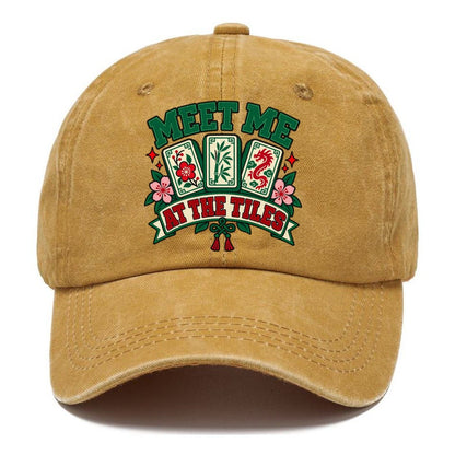Meet Me At The Tiles Mahjong Game Night Classic Cap – Golden Harvest
