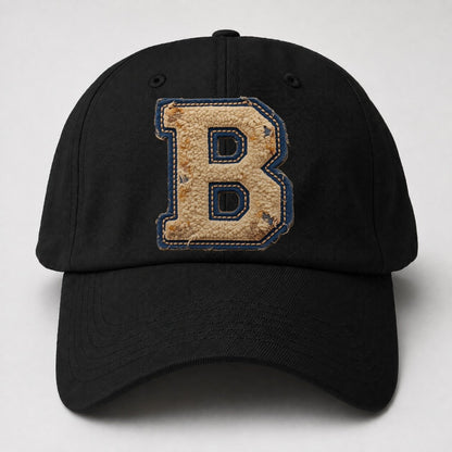 Varsity Chenille B Monogram Baseball Cap – Black