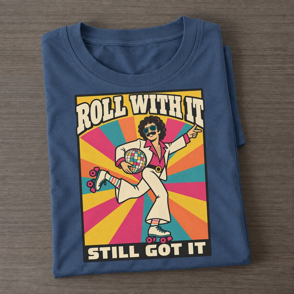 Roller Moustache Boogie Bodies Classic T-shirt – Twilight Navy