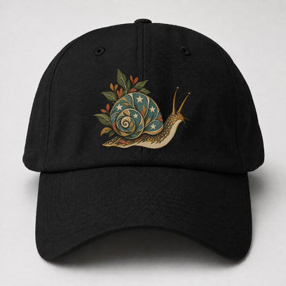 Snail Carrying Starlight Gentle Wild Baseball Cap – Black