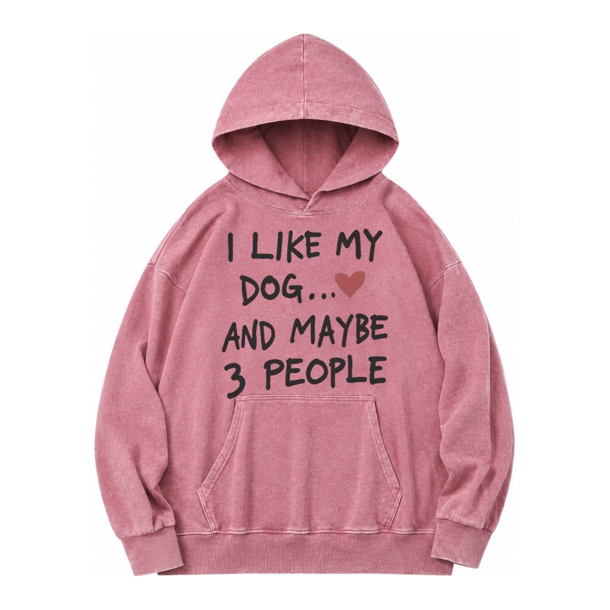 Dog Maybe 3 People Vintage Washed Hoodie – Dusty Rose