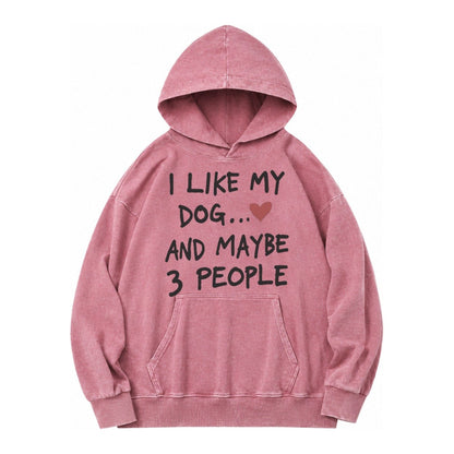 Dog Maybe 3 People Vintage Washed Hoodie – Dusty Rose