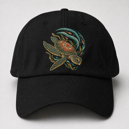 Turtle Crescent Current Gentle Wild Baseball Cap – Black