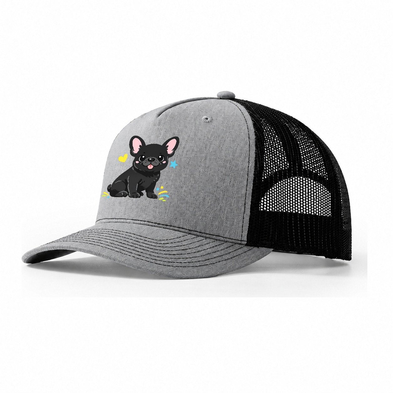 French Bulldog Trucker Hat – Sport Grey Black