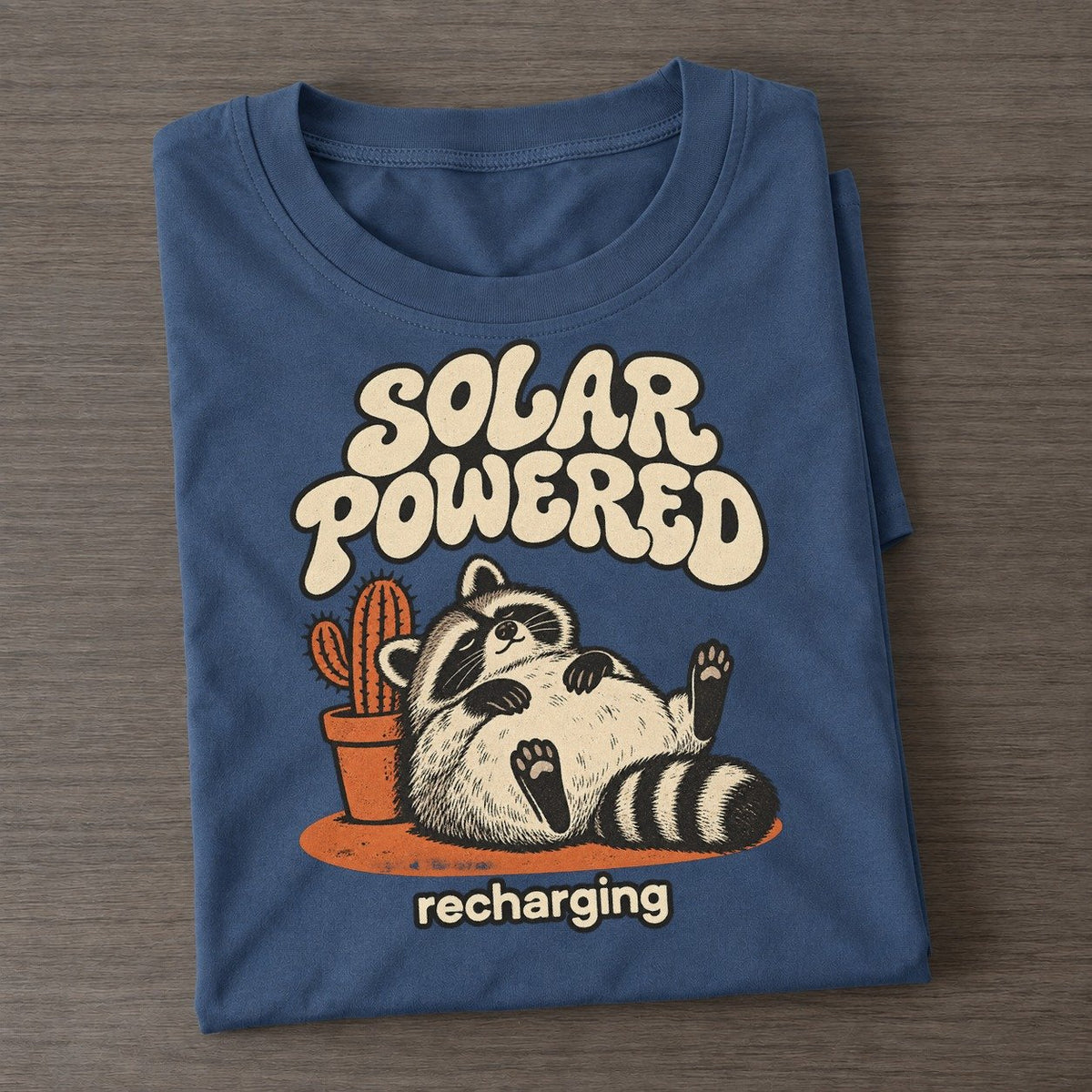 Solar Powered Raccoons Off Duty Classic T-shirt – Twilight Navy