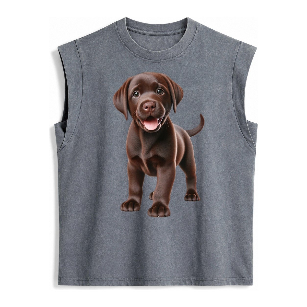 Chocolate Labrador Vintage Washed Tank – Grey