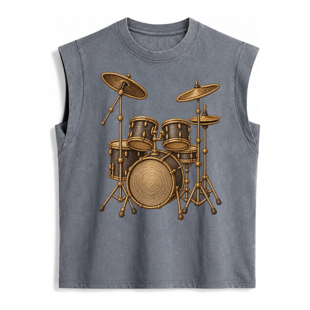 Drum Kit Vintage Washed Tank – Grey