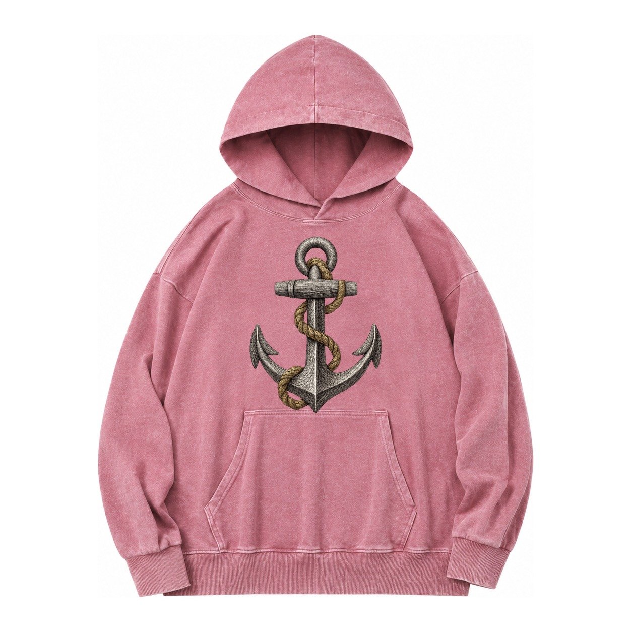 Anchor And Rope Vintage Washed Hoodie – Dusty Rose