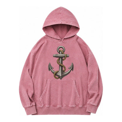 Anchor And Rope Vintage Washed Hoodie – Dusty Rose