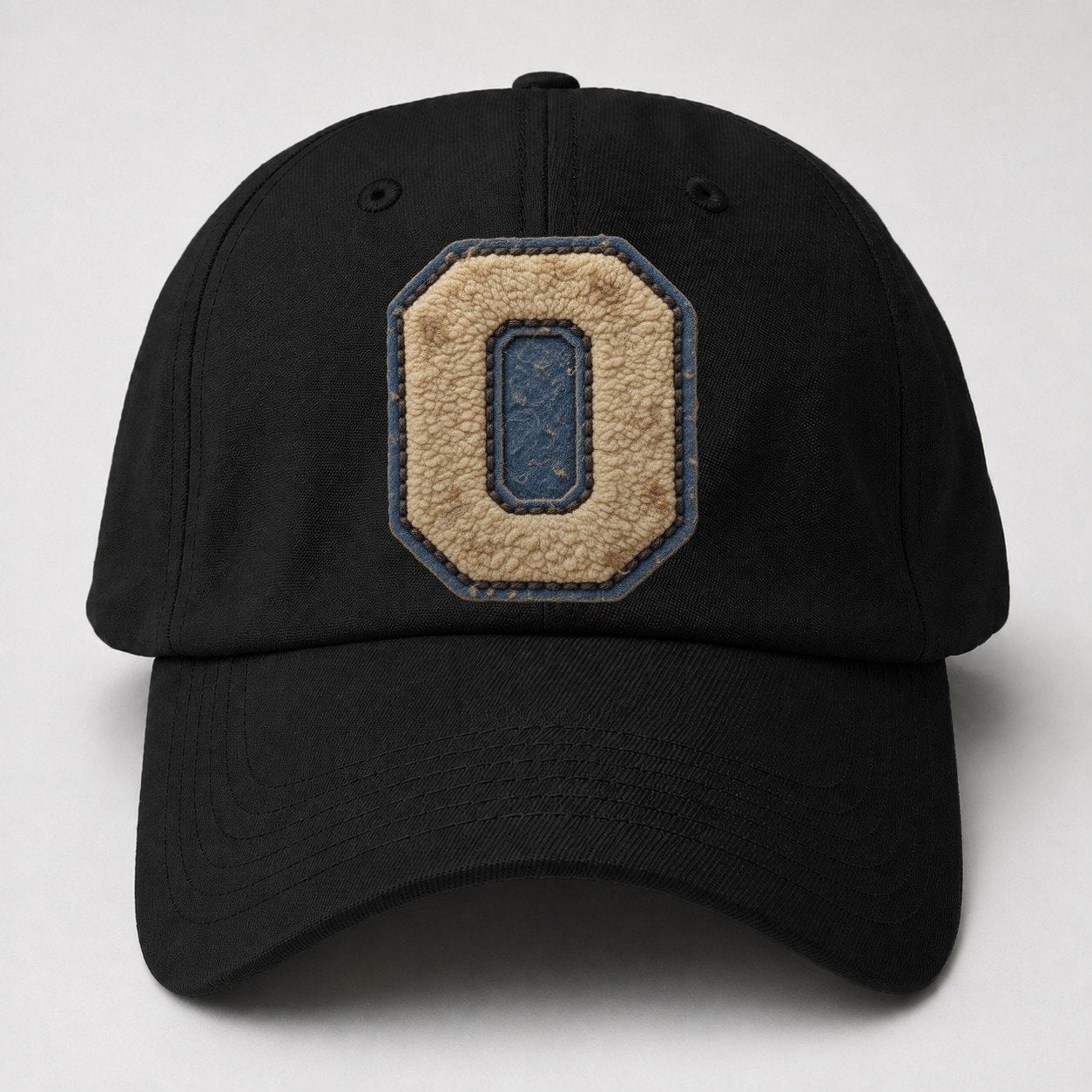 Varsity Chenille O Monogram Baseball Cap – Black