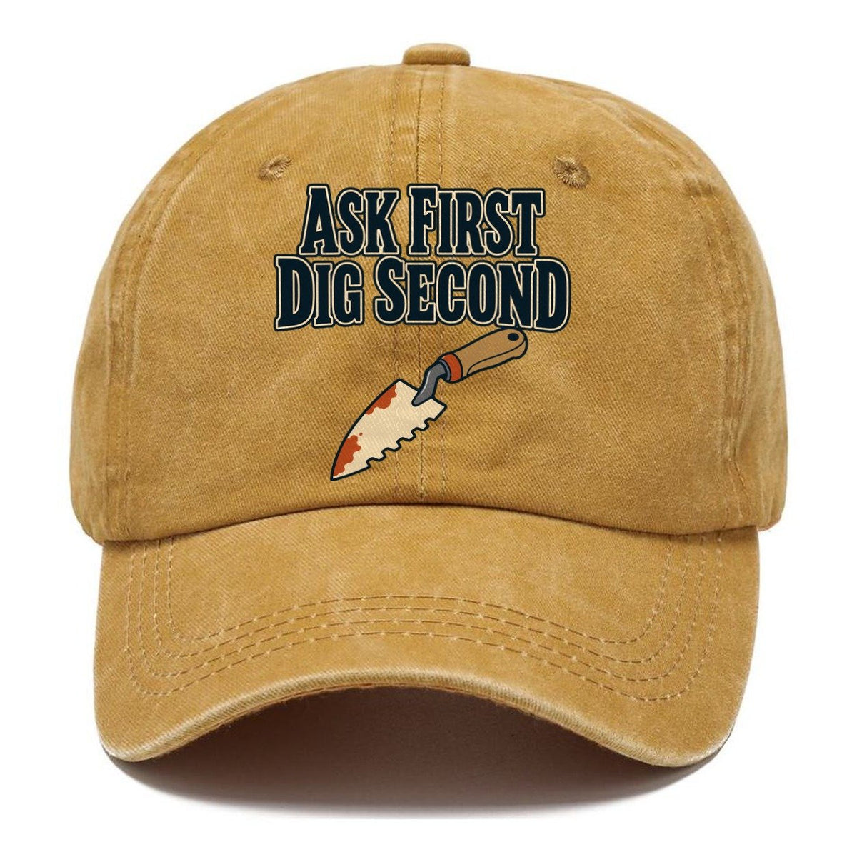 Ask First Dig Second Treasure Hunting Classic Cap – Golden Harvest
