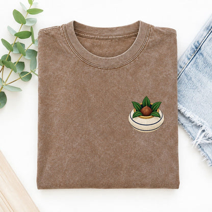 Kalash Coconut Crown Left Chest Vintage T-shirt – Brown