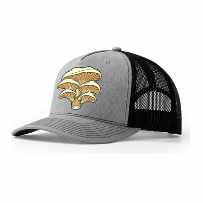 Oyster Shelf Bracket Foraging And Mycology Trucker Hat – Sport Grey Black