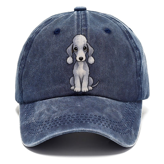 Bedlington Terrier Sitting Sweetheart Classic Cap – Twilight Navy