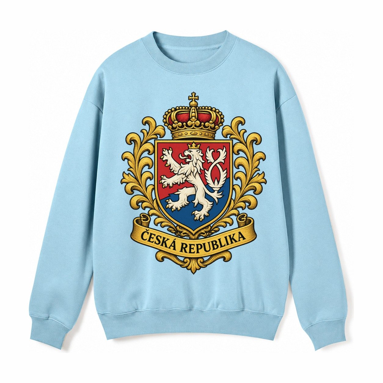 Czech Republic Lion Fleece Sweatshirt – Light Blue