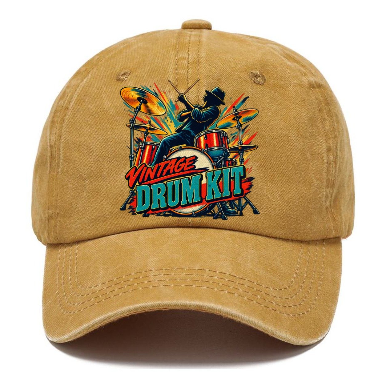 Vintage Drum Kit Music Instruments Classic Cap – Golden Harvest