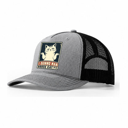 I Dunno Man Neko Says No Trucker Hat – Sport Grey Black