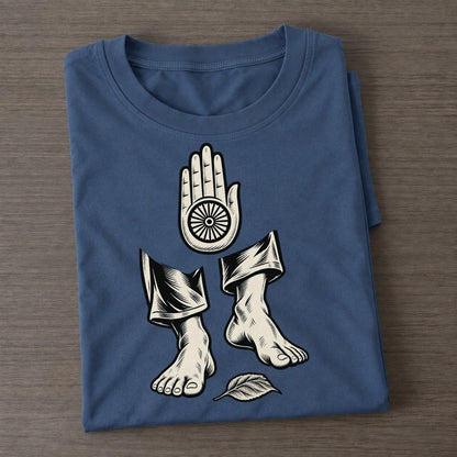 Jain Careful Walking World Faiths Ink Figures Classic T-shirt – Twilight Navy