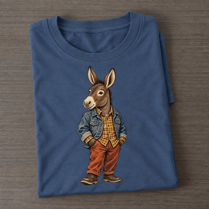 Donkey Wardrobe Portrait Wild Wardrobe Portraits Classic T-shirt – Twilight Navy