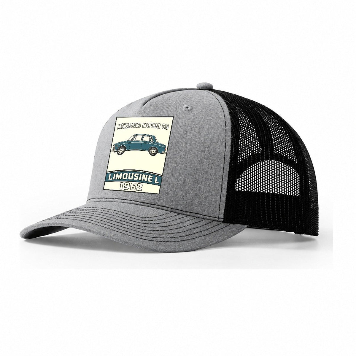 Mikazuki Limousine Showa Speed Plates Trucker Hat – Sport Grey Black