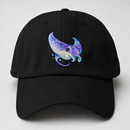 Manta Ray Barrel Turn Sea Sprite Baseball Cap – Black