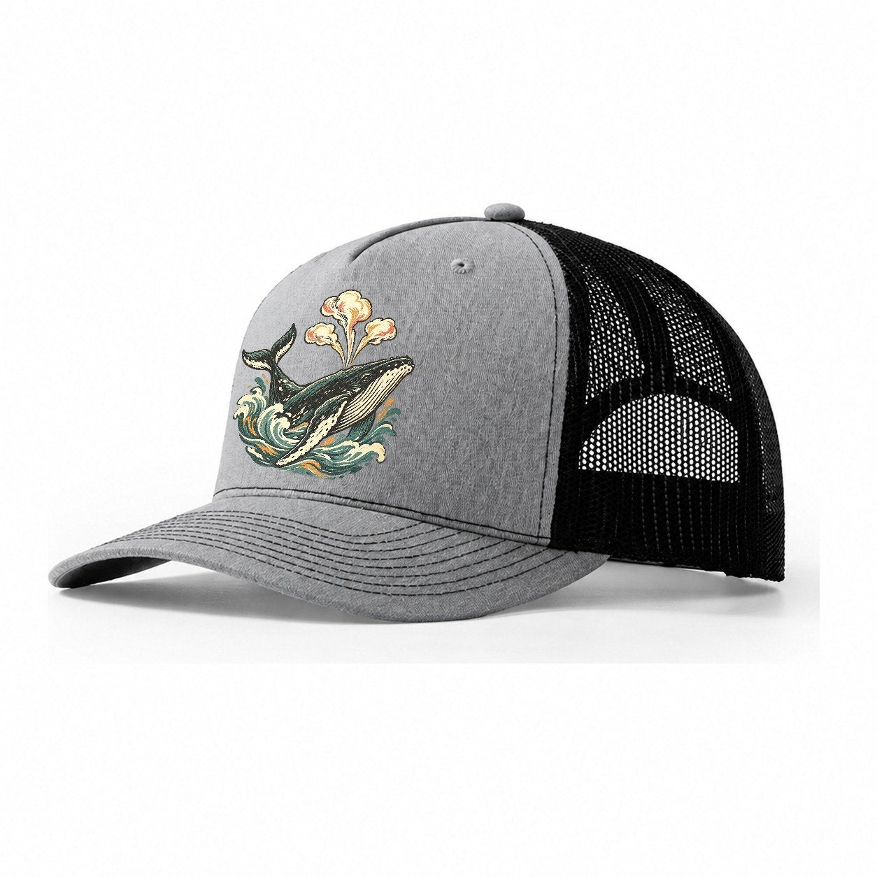 Whale Breath Cloud Gentle Wild Trucker Hat – Sport Grey Black