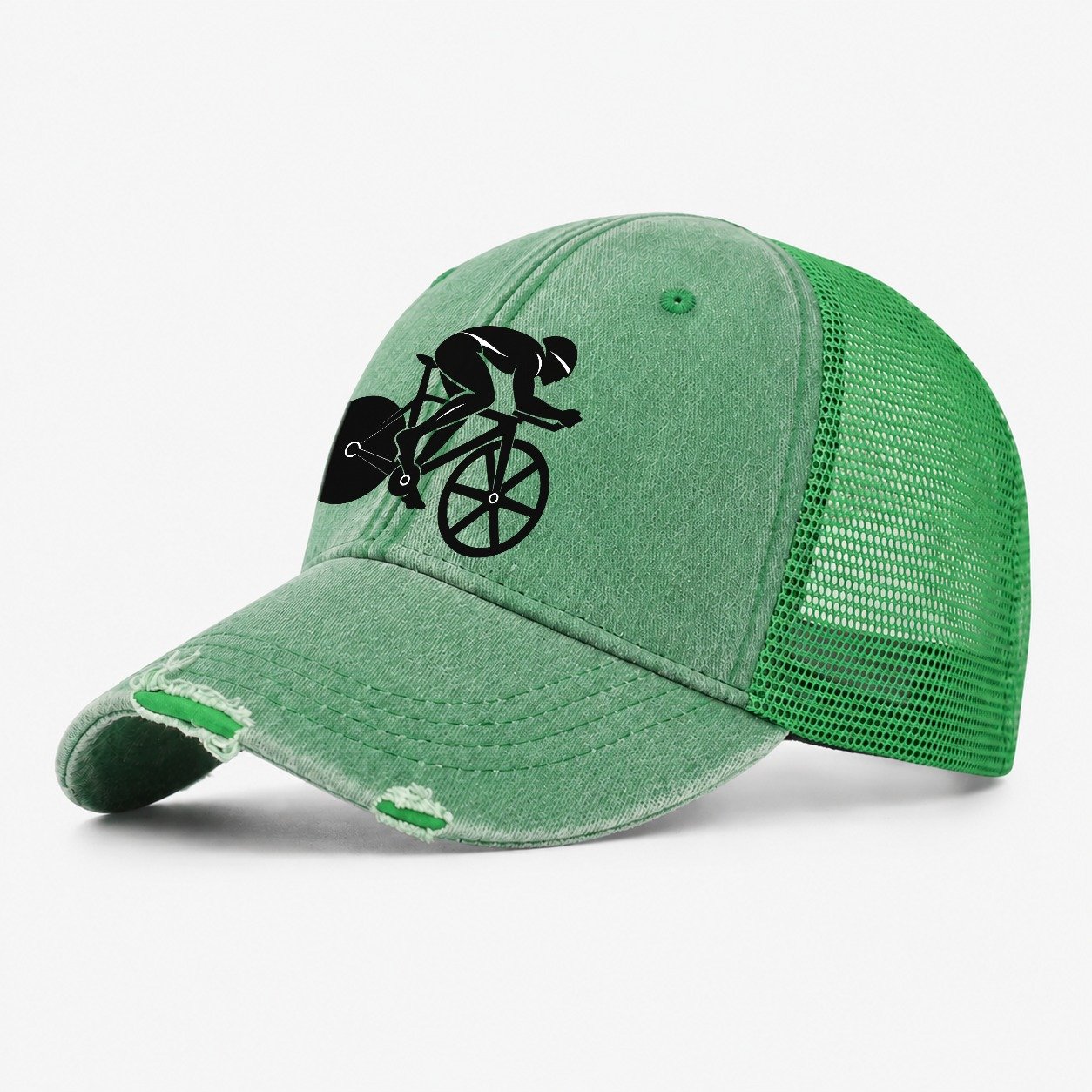 Velodrome Pursuit Racer Cycling Life Washed Trucker Hat – Ink Green