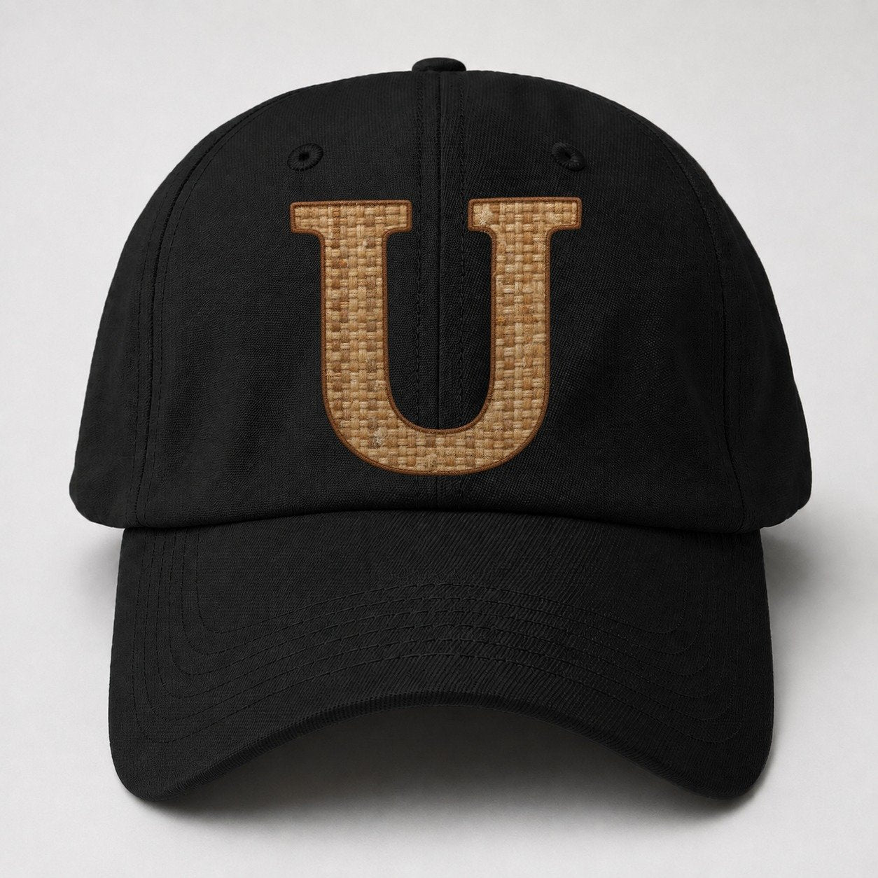 Woven Tweed U Monogram Baseball Cap – Black