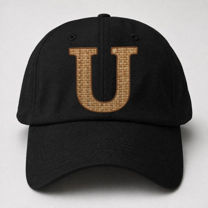 Woven Tweed U Monogram Baseball Cap – Black
