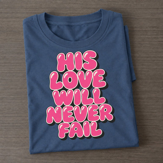 His Love Will Never Fail Sunday Puff Classic T-shirt – Twilight Navy