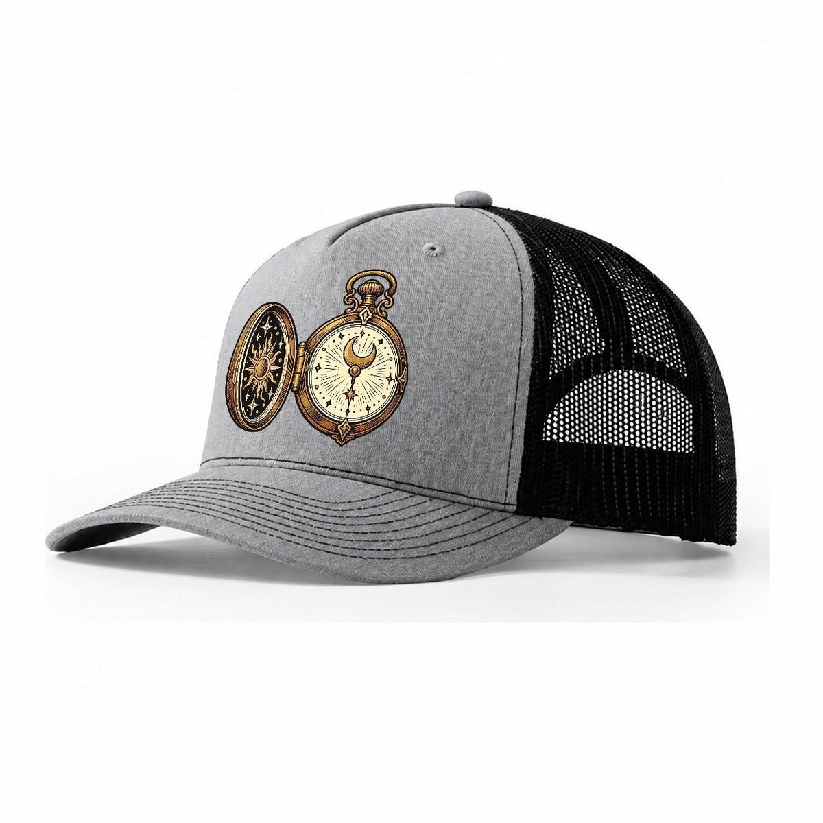 Night Watch Pocketwatch Sundown Familiars Trucker Hat – Sport Grey Black