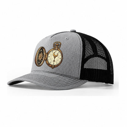 Night Watch Pocketwatch Sundown Familiars Trucker Hat – Sport Grey Black