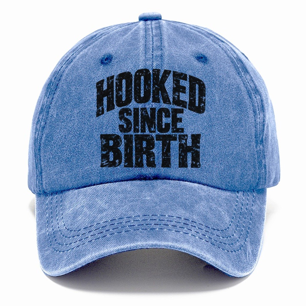 Hooked Since Birth Fishing Club Classic Cap – Summer Sky