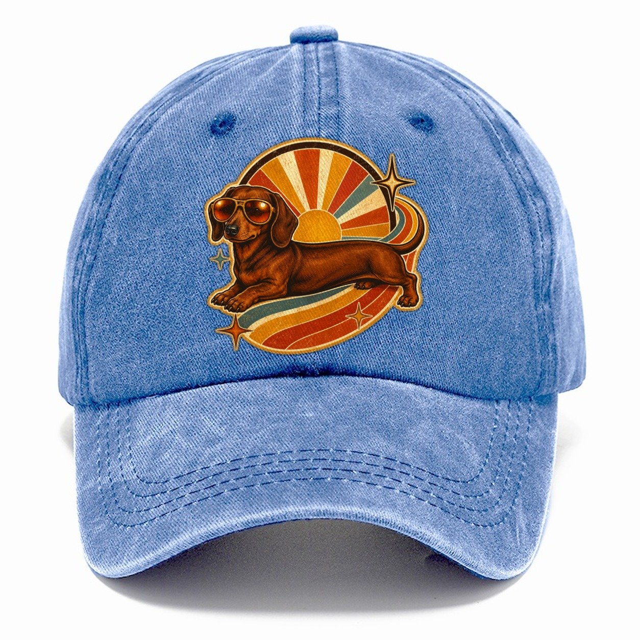 Vintage Retro Dachshund Cruiser Classic Cap – Summer Sky