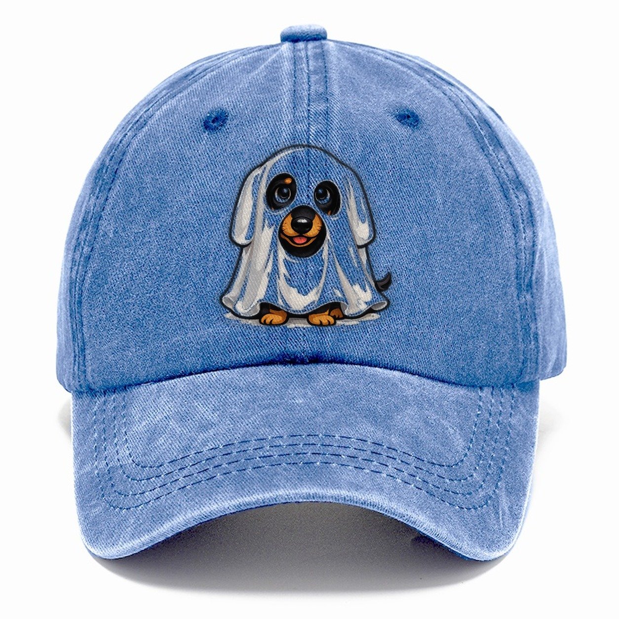 Dachshund Ghost Halloween Costume Classic Cap – Summer Sky