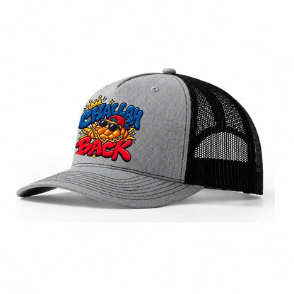 Challah Back Retro Judaism Heritage Trucker Hat – Sport Grey Black