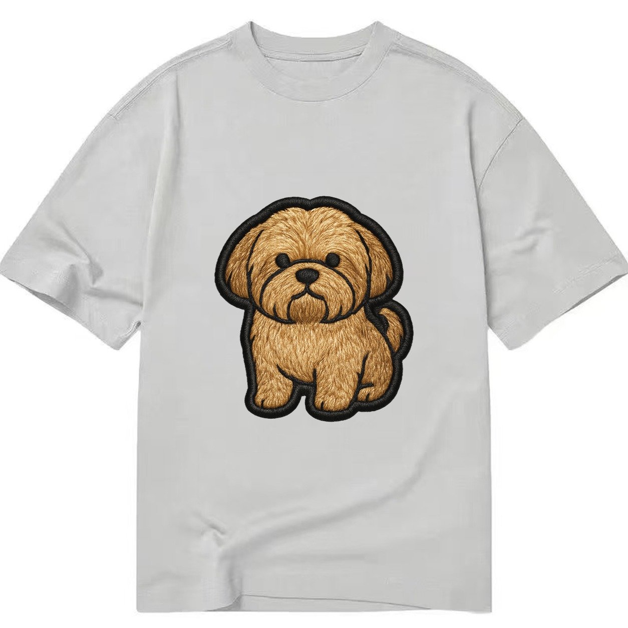 Shih Tzu Full Body Embroidered Portrait 6f81e9 Classic T-shirt – Grey