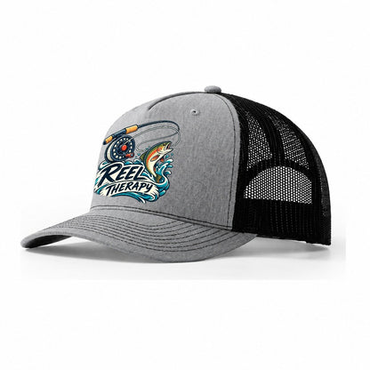 Reel Therapy Fishing Elegant Trucker Hat – Sport Grey Black