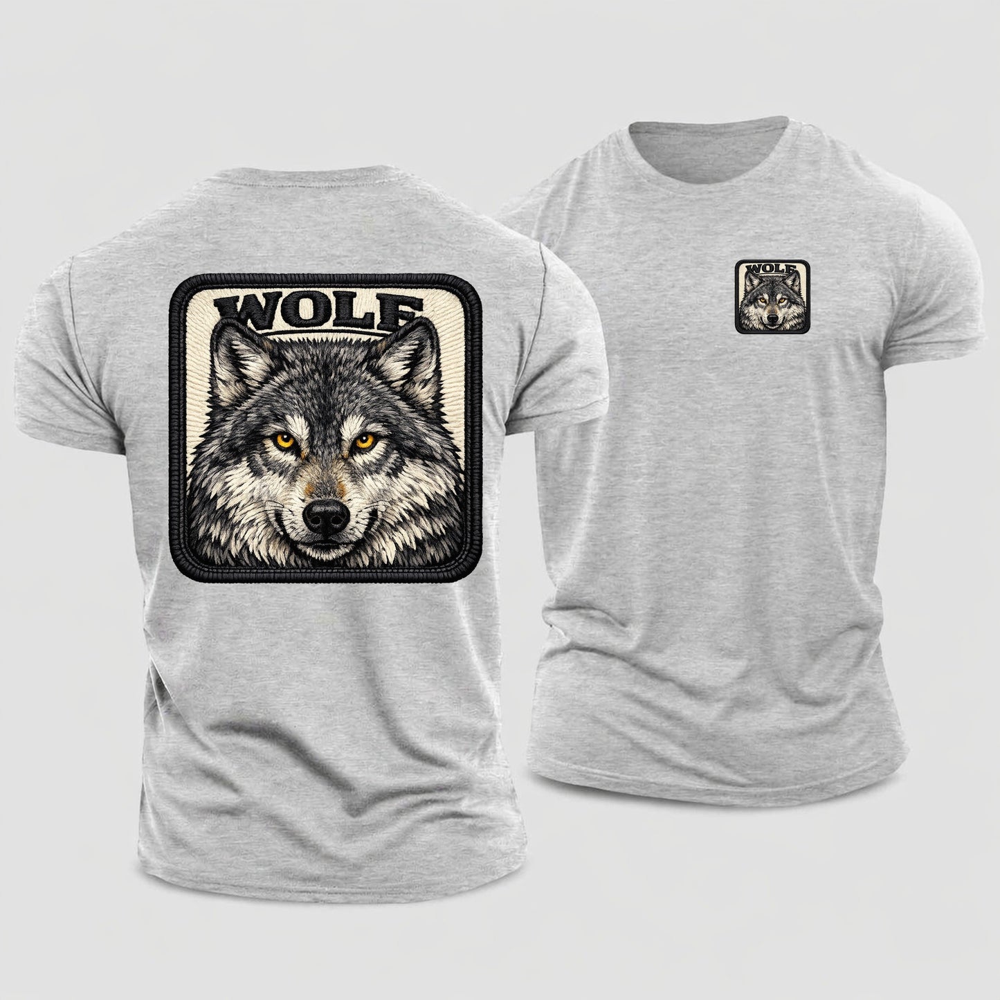 Wolf Cotton T-Shirt – Sport Grey
