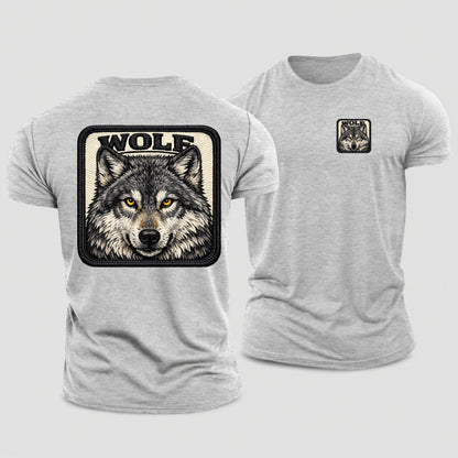 Wolf Cotton T-Shirt – Sport Grey