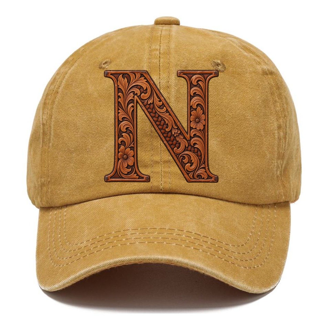 Tooled Leather N Monogram Classic Cap – Golden Harvest