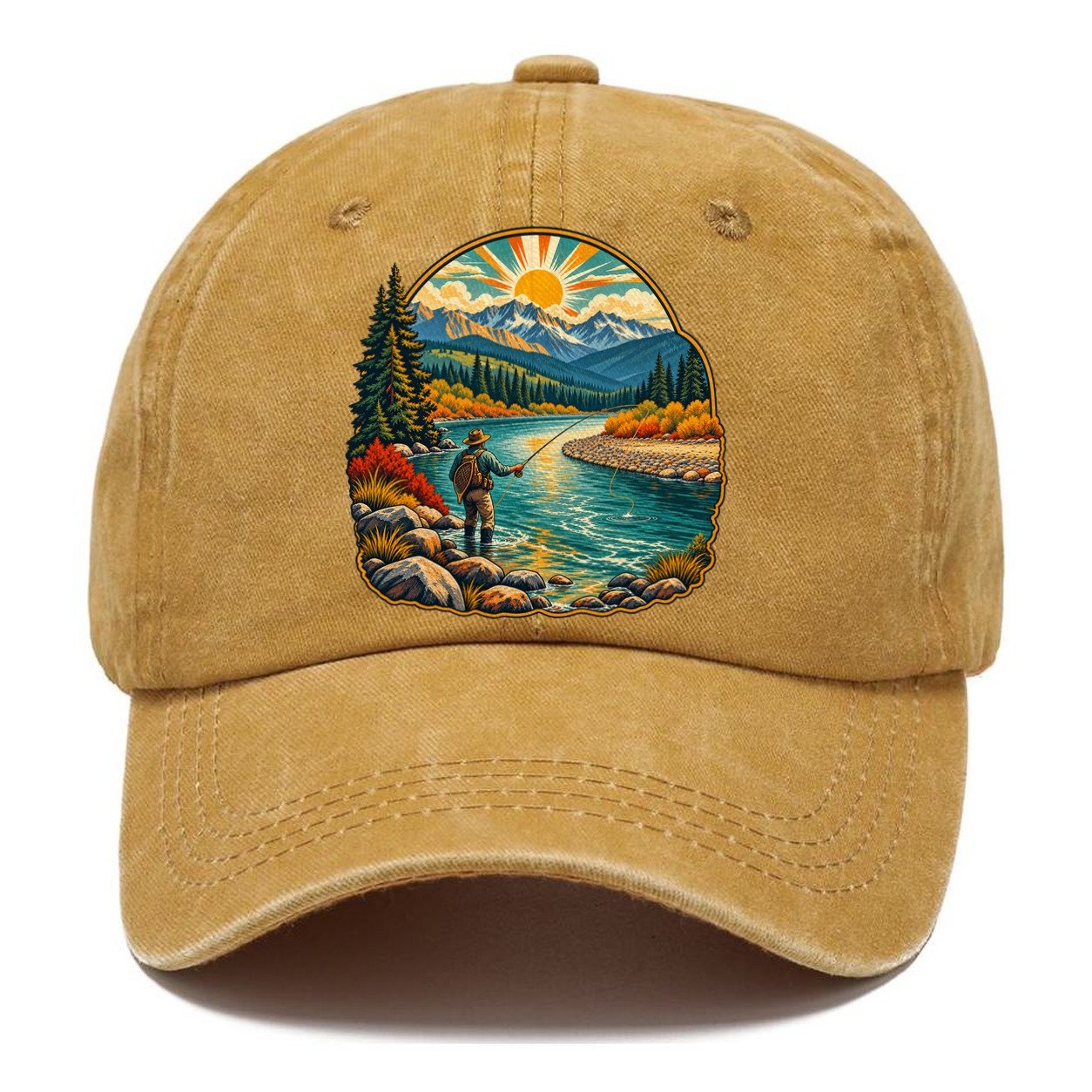 River Bend Fly Water Fishing Club Classic Cap – Golden Harvest