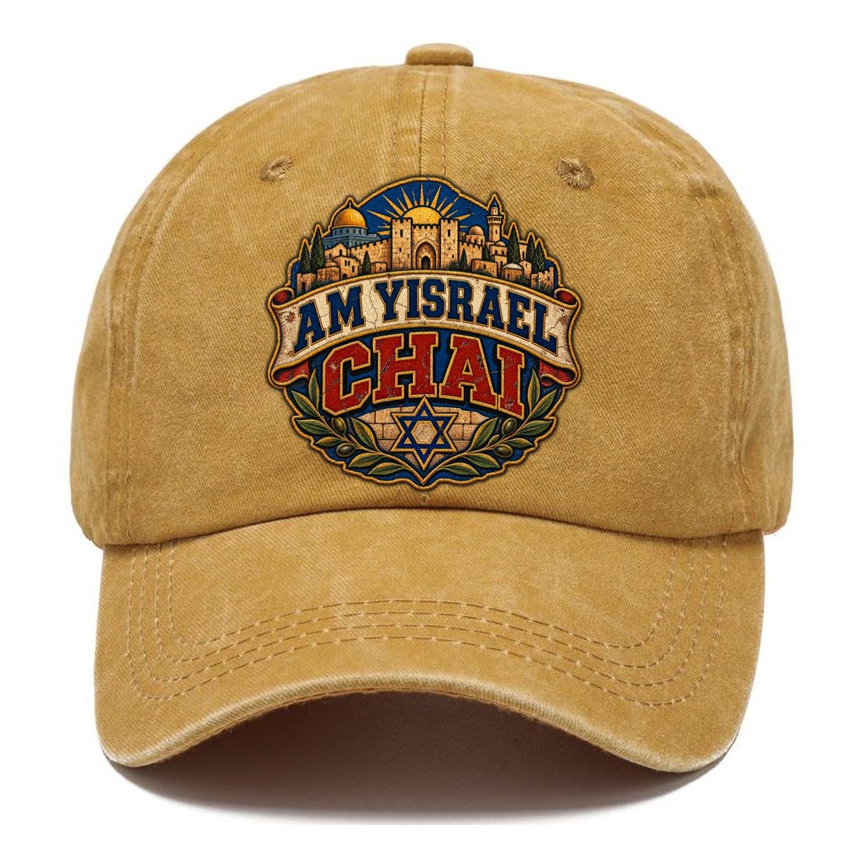 Am Yisrael Chai Lettering Jerusalem Classic Cap – Golden Harvest