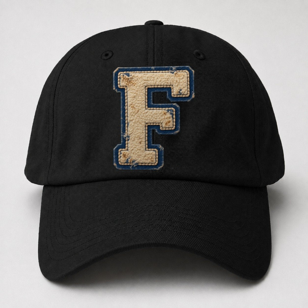 Varsity Chenille F Monogram Baseball Cap – Black