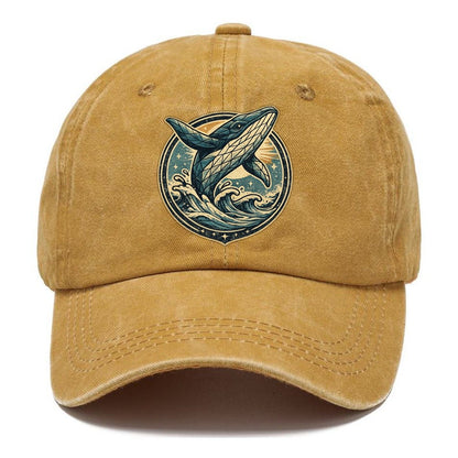 Vintage Whale Ocean Waves Classic Cap – Golden Harvest