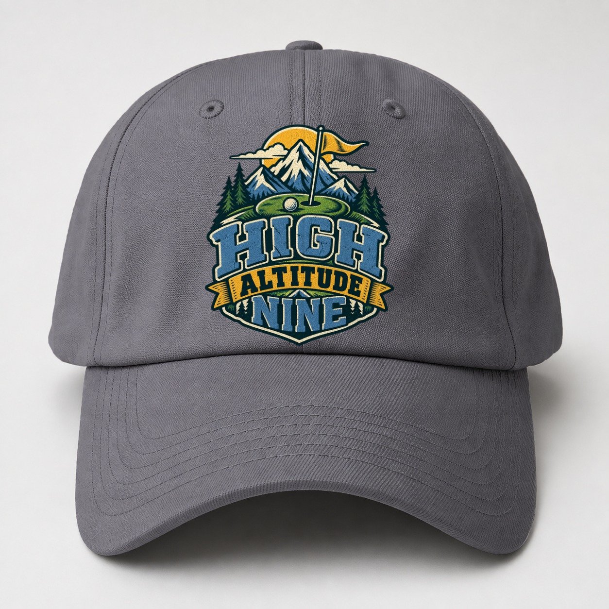 High Altitude Nine Golf Life Baseball Cap – Grey