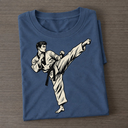 Taekwondo Roundhouse Kick Global Sports Ink Figures Classic T-shirt – Twilight Navy